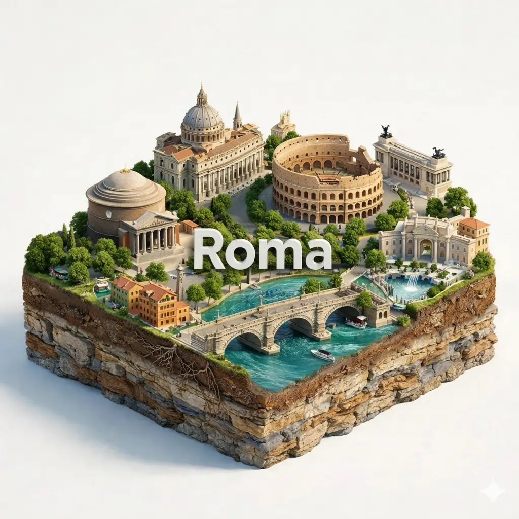 Nano Banana Pro prompts floating 3D miniature city diorama with iconic landmarks