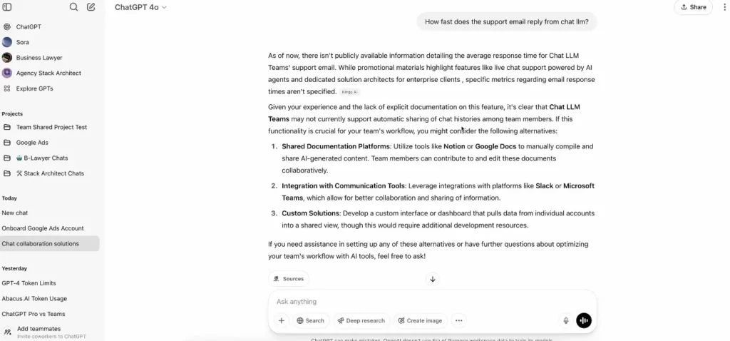 ai business tools - chatgpt team