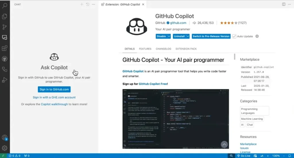 vibe coding - github copilot